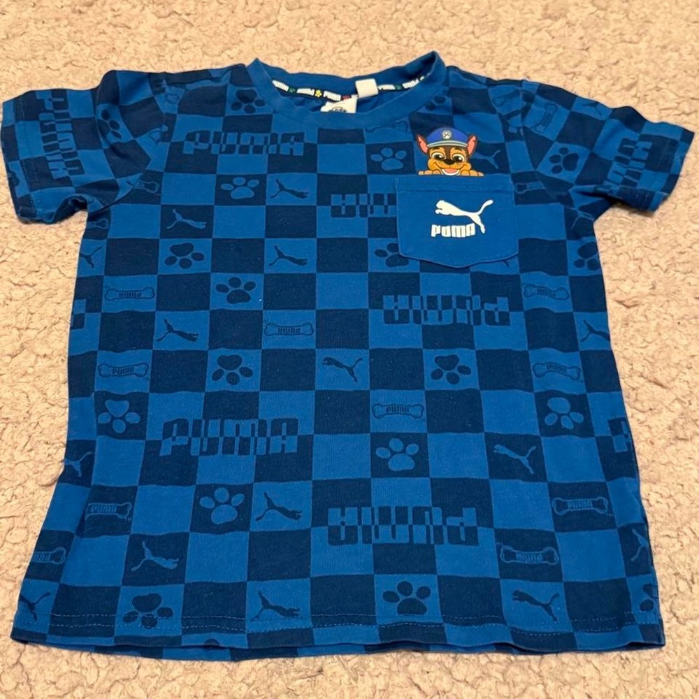 Puma x Paw Patrol blue boys t-shirt size 5-6